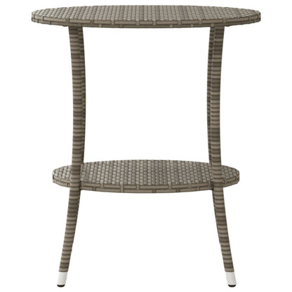 vidaXL Outdoor-Lehnstühle 2 Stk. mit Tisch Grau Poly Rattan