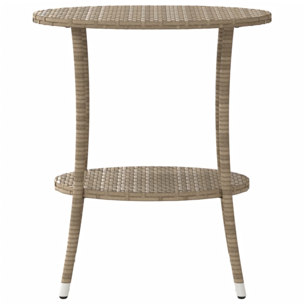 vidaXL Gartensessel 2 Stk. Verstellbar mit Tisch Beige Poly Rattan