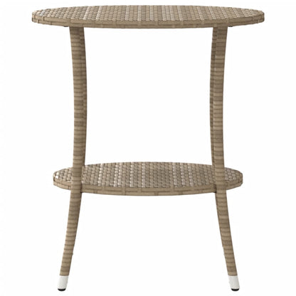 vidaXL Gartensessel 2 Stk. Verstellbar mit Tisch Beige Poly Rattan