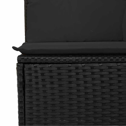vidaXL Canapé de jardin 4 places avec coussins en résine tressée noir
