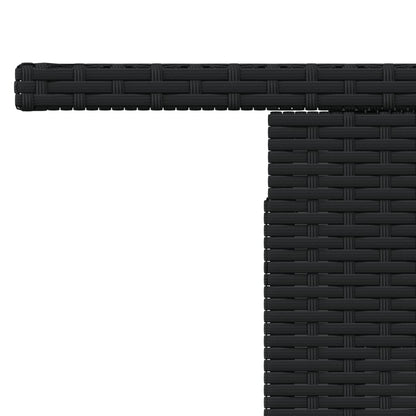 vidaXL Gartentisch mit Glasplatte Schwarz 100x55x73 cm Poly Rattan