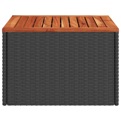 vidaXL Gartentisch Schwarz 55 x 55 x 37 cm Poly Rattan und Akazienholz