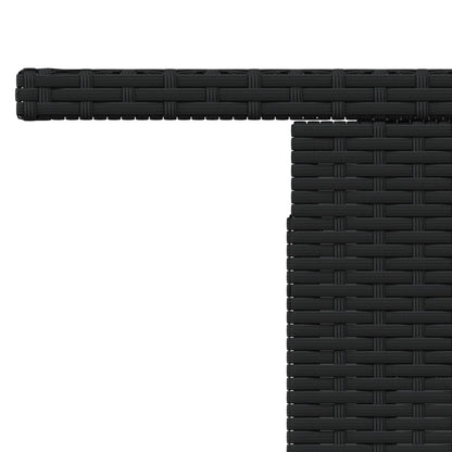 vidaXL Gartentisch Schwarz 100x55x73 cm Poly Rattan und Akazienholz