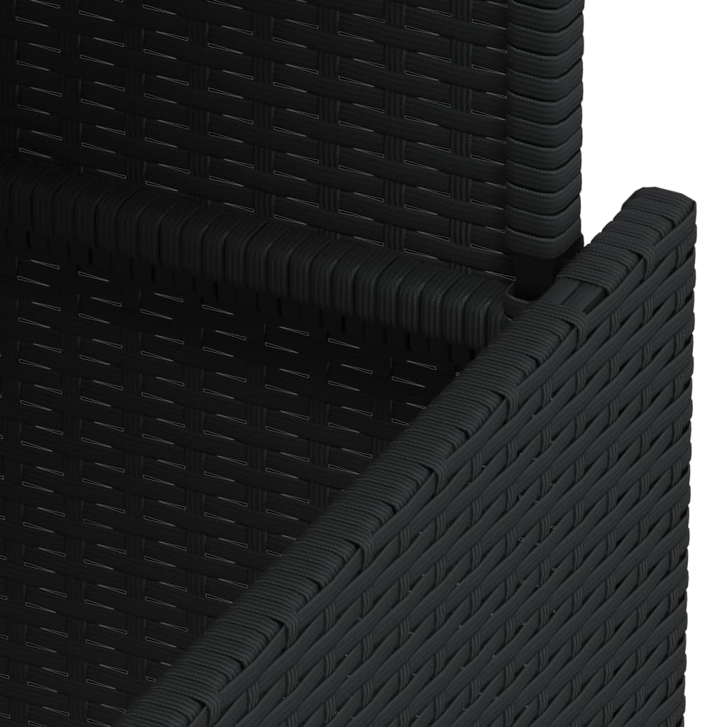 vidaXL Gartentisch Schwarz 100x55x73 cm Poly Rattan und Akazienholz