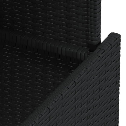 vidaXL Gartentisch Schwarz 100x55x73 cm Poly Rattan und Akazienholz