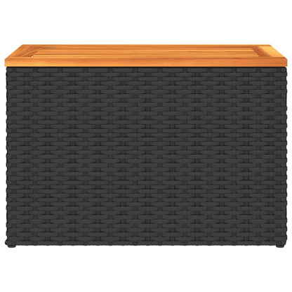 vidaXL Garten-Beistelltische 2 Stk Schwarz 55x34x37cm Poly Rattan Holz