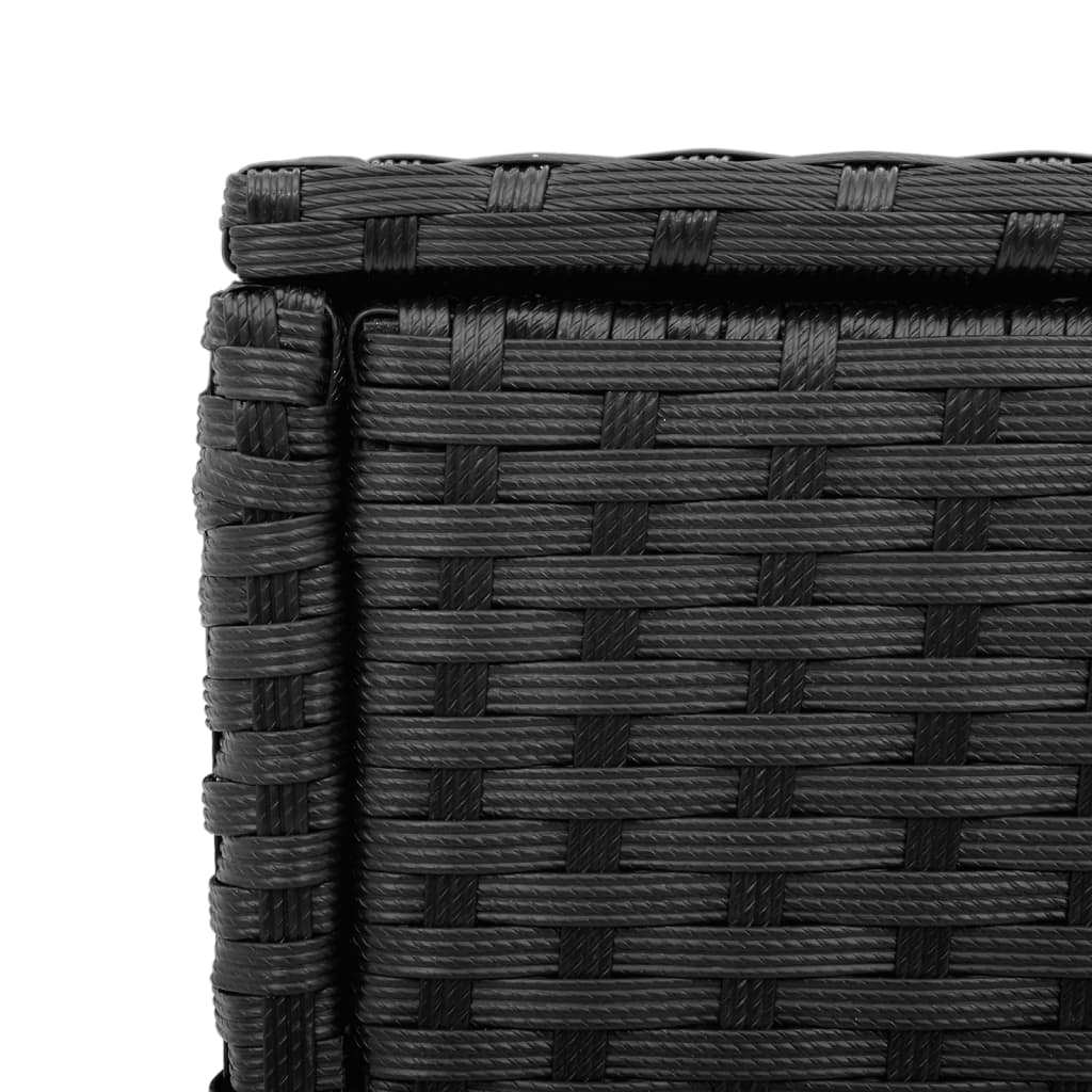 vidaXL Table d'appoint de jardin avec plateau en verre Noir 58x27,5x55cm Résine tressée
