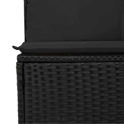 vidaXL Canapé d'angle de jardin avec coussins Noir Résine tressée