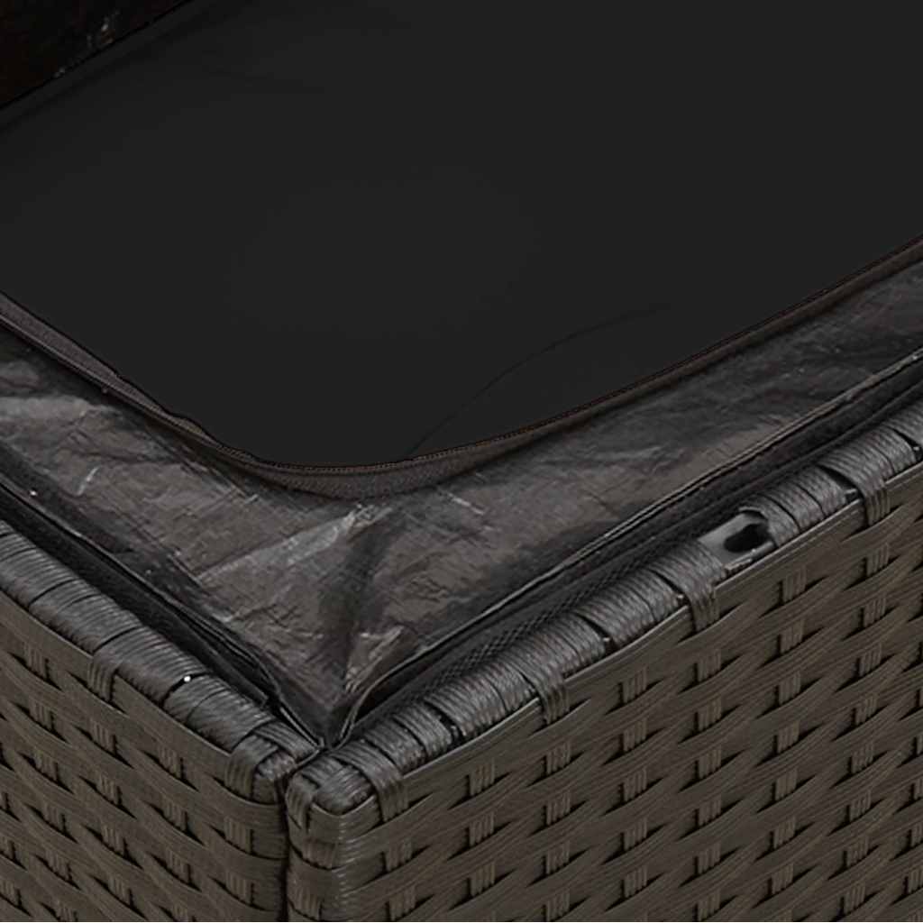 vidaXL Canapé d'angle de jardin avec coussins Noir Résine tressée