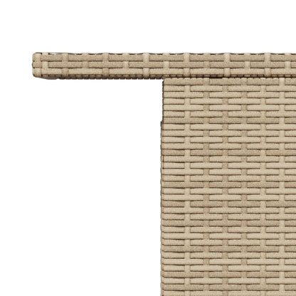 vidaXL Table de jardin avec plateau en verre Beige 100x55x73 cm Résine tressée