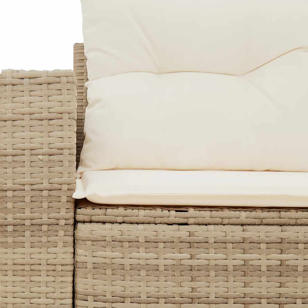 vidaXL Canapé de jardin 2 places avec coussins en résine tressée beige