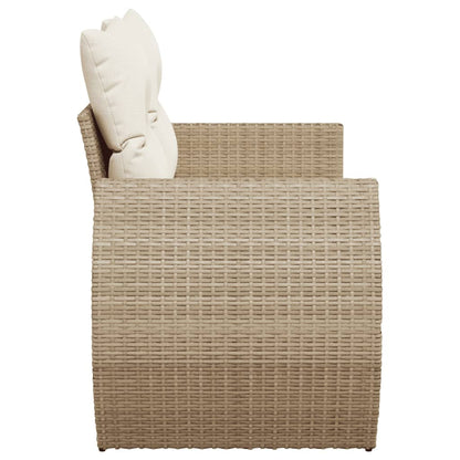 vidaXL Canapé de jardin 2 places avec coussins en résine tressée beige