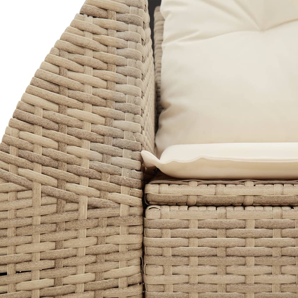 vidaXL Canapé de jardin 2 places avec coussins en résine tressée beige