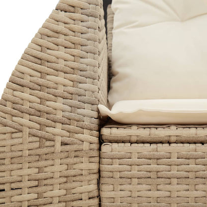 vidaXL Canapé de jardin 2 places avec coussins en résine tressée beige