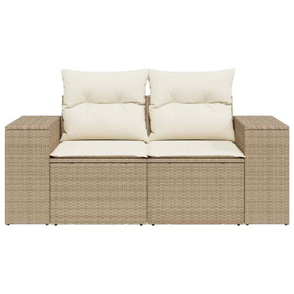 vidaXL Canapé de jardin 2 places avec coussins en résine tressée beige