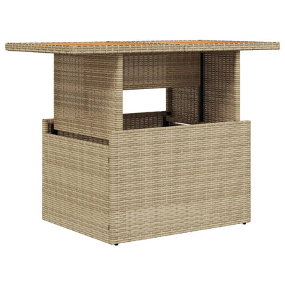 vidaXL Table de jardin Beige 100x55x73 cm Résine tressée et bois d'acacia