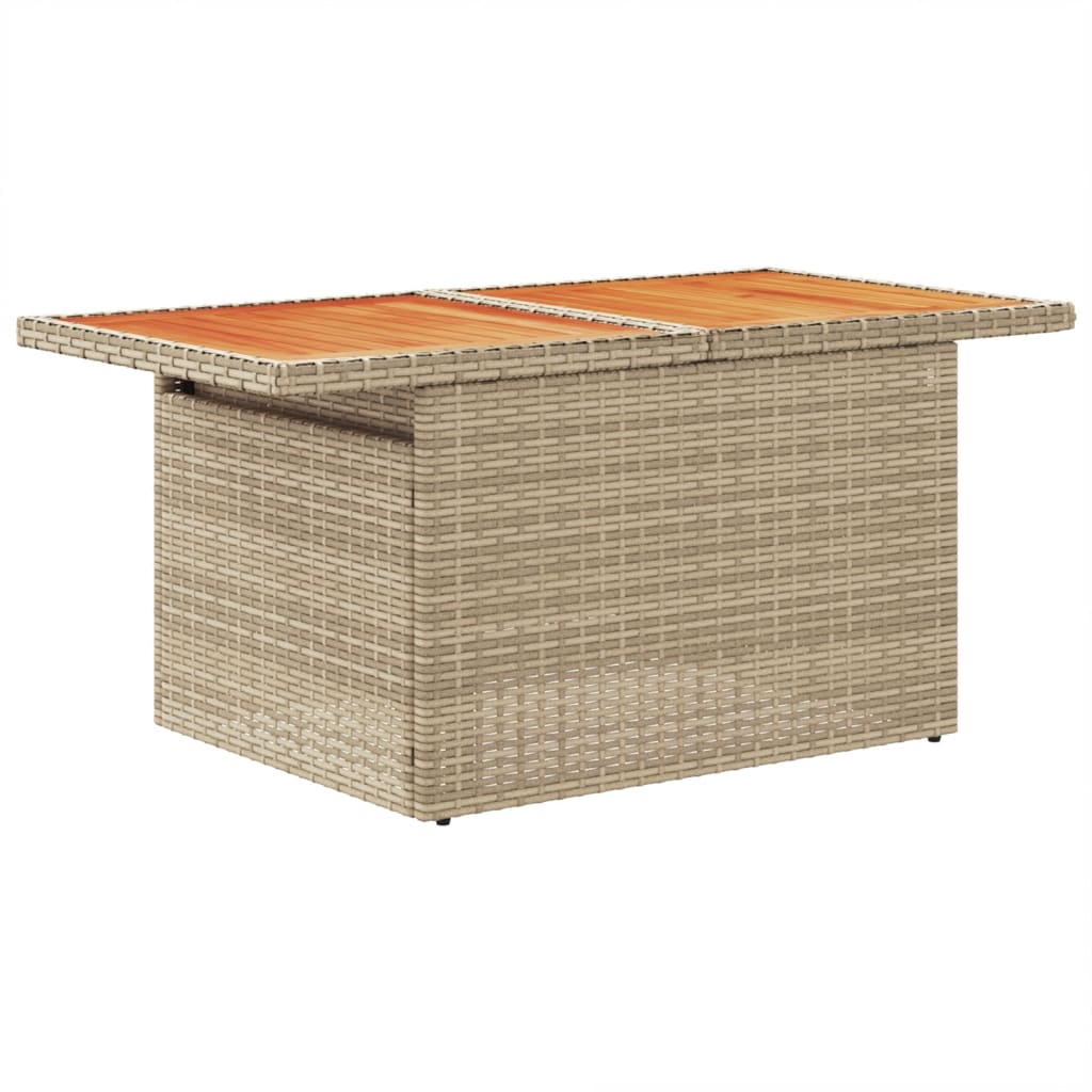 vidaXL Table de jardin Beige 100x55x73 cm Résine tressée et bois d'acacia