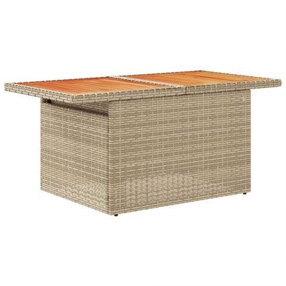 vidaXL Table de jardin Beige 100x55x73 cm Résine tressée et bois d'acacia