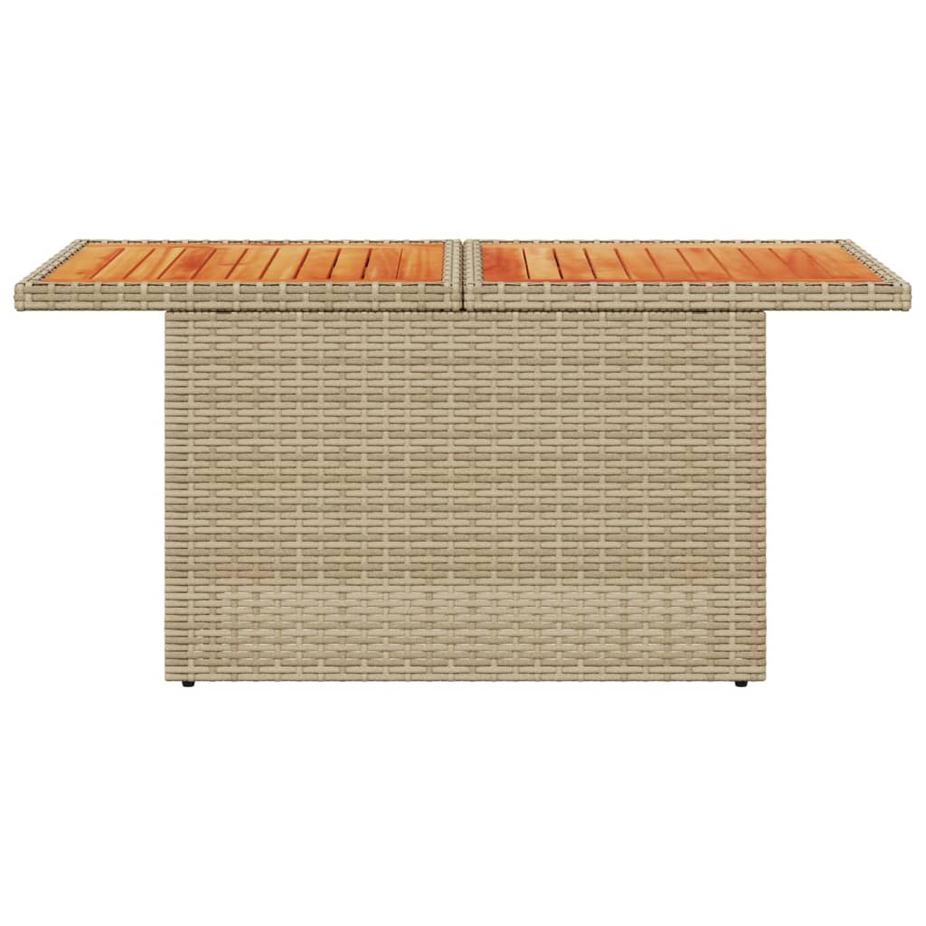 vidaXL Table de jardin Beige 100x55x73 cm Résine tressée et bois d'acacia