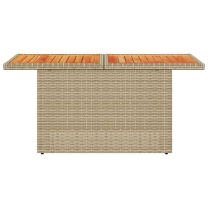 vidaXL Table de jardin Beige 100x55x73 cm Résine tressée et bois d'acacia