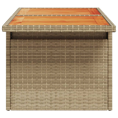 vidaXL Table de jardin Beige 100x55x73 cm Résine tressée et bois d'acacia