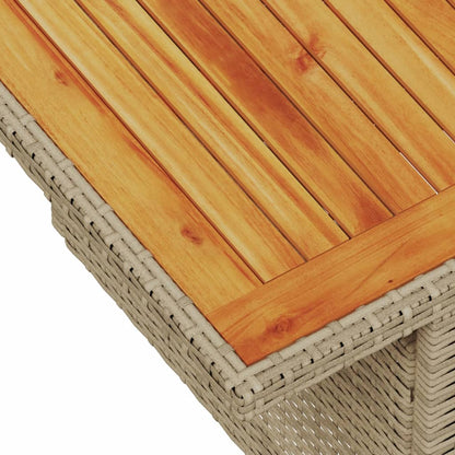 vidaXL Table de jardin Beige 100x55x73 cm Résine tressée et bois d'acacia