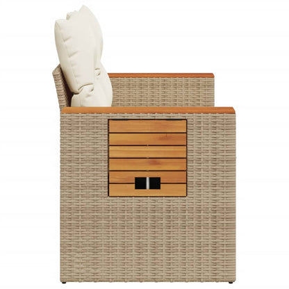 vidaXL Canapé de jardin 2 places avec coussins en résine tressée beige