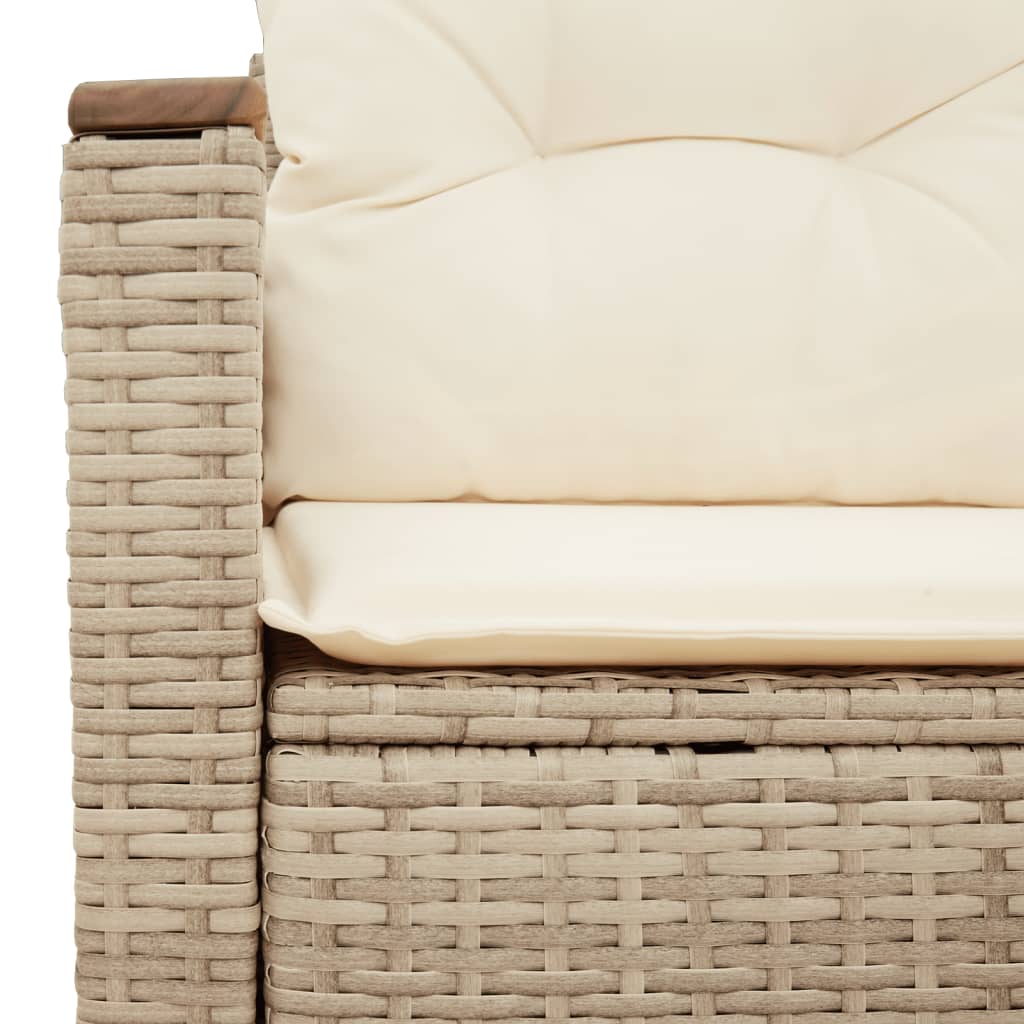 vidaXL Canapé de jardin 2 places avec coussins en résine tressée beige