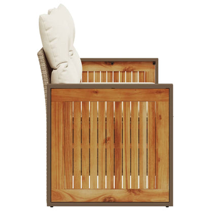 vidaXL Canapé de jardin 2 places avec coussins en résine tressée beige