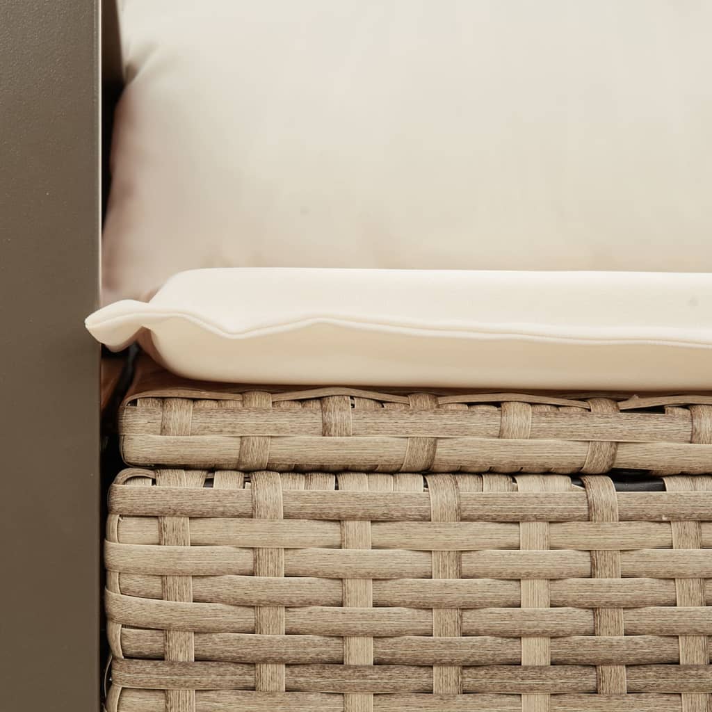 vidaXL Canapé de jardin 2 places avec coussins en résine tressée beige