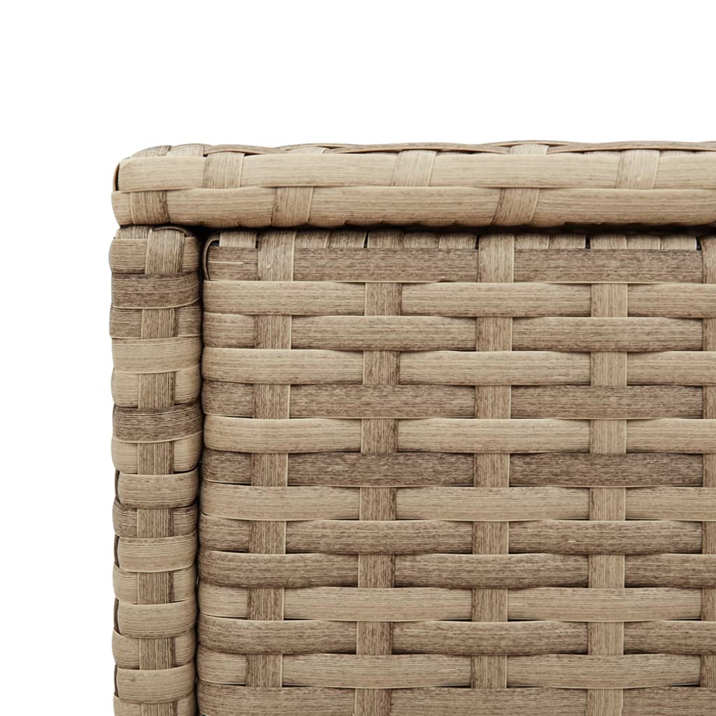 vidaXL Table d'appoint de jardin plateau en verre beige 58x27,5x55 cm en résine tressée