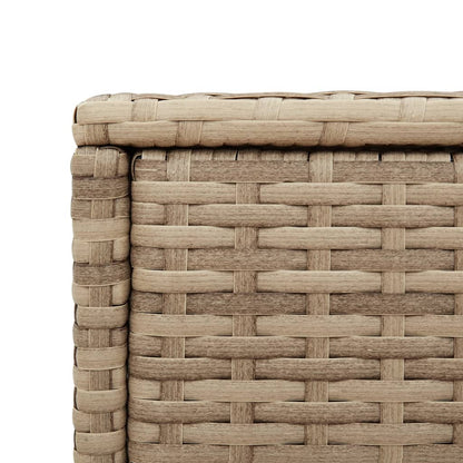 vidaXL Table d'appoint de jardin plateau en verre beige 58x27,5x55 cm en résine tressée