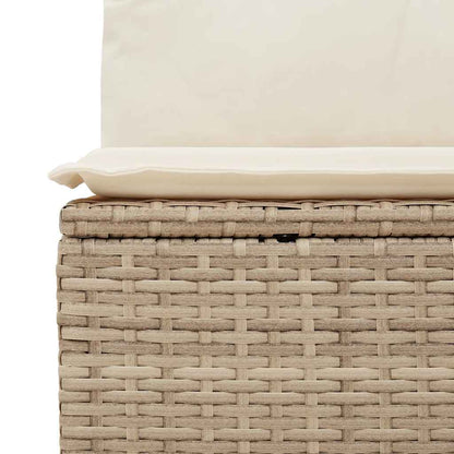 vidaXL Gartensessel ohne Armlehnen mit Kissen Beige Poly Rattan