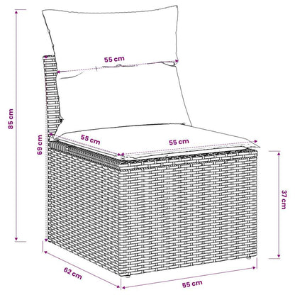 vidaXL Gartensessel ohne Armlehnen mit Kissen Beige Poly Rattan