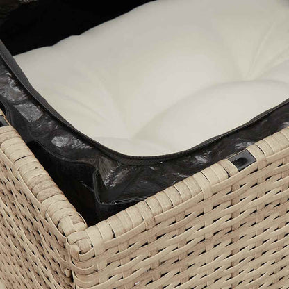 vidaXL Canapé d'angle de jardin avec coussins beige résine tressée
