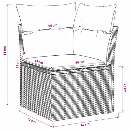 vidaXL Canapé d'angle de jardin avec coussins beige résine tressée