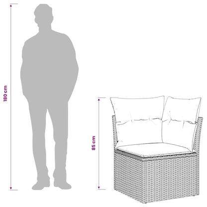 vidaXL Canapé d'angle de jardin avec coussins beige résine tressée