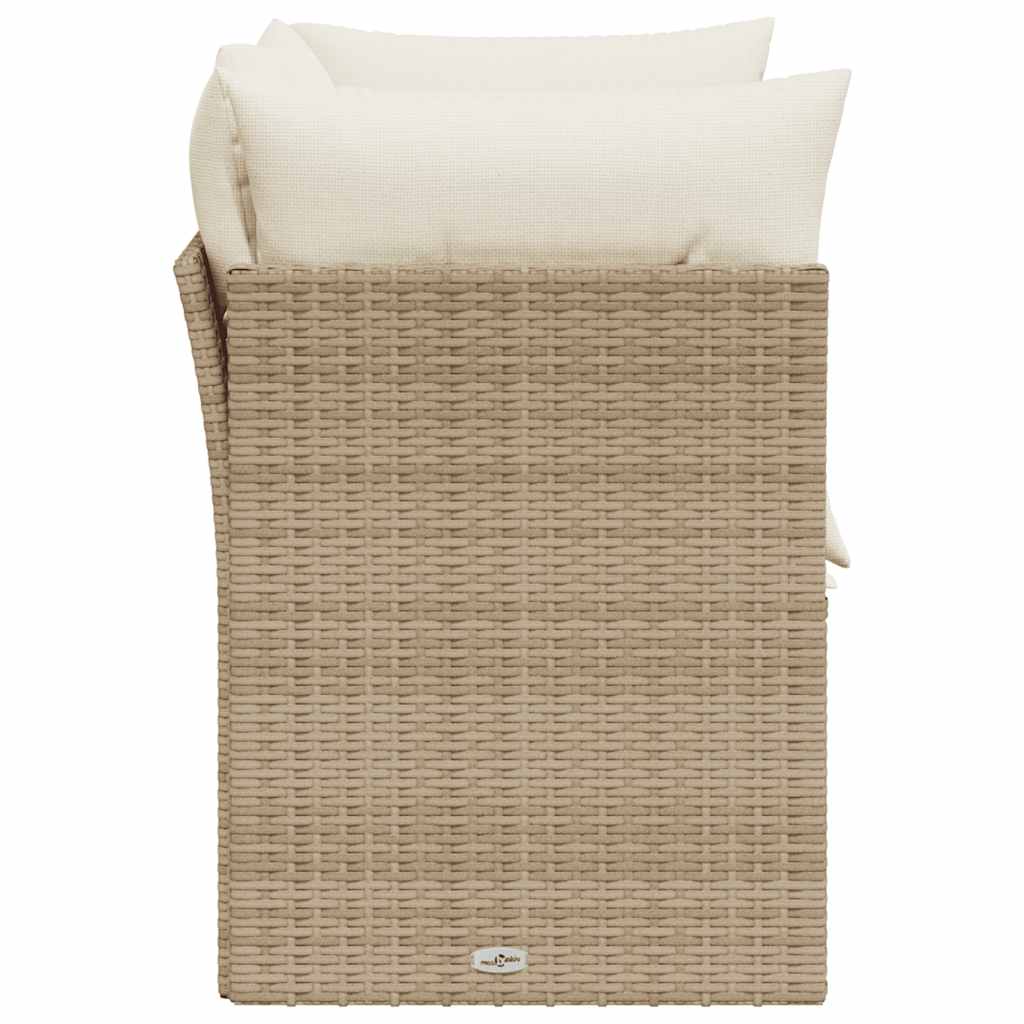 vidaXL Canapé de jardin 2 places avec coussins en résine tressée beige