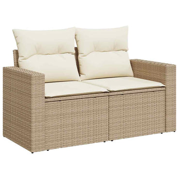 vidaXL Canapé de jardin 2 places avec coussins en résine tressée beige