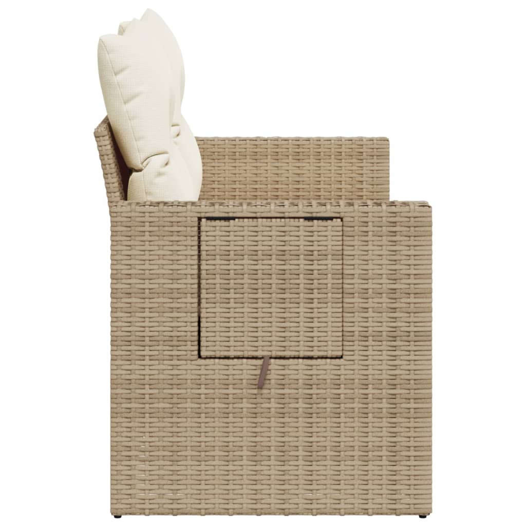 vidaXL Canapé de jardin 2 places avec coussins en résine tressée beige
