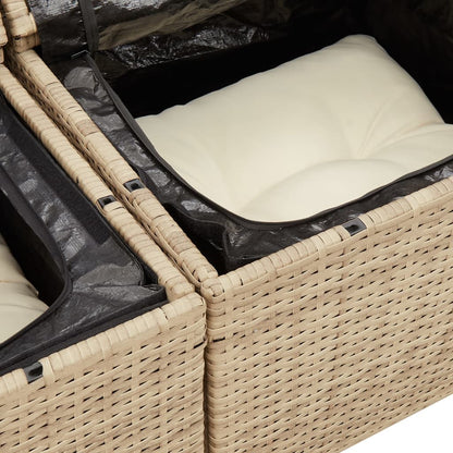 vidaXL Canapé de jardin 2 places avec coussins en résine tressée beige