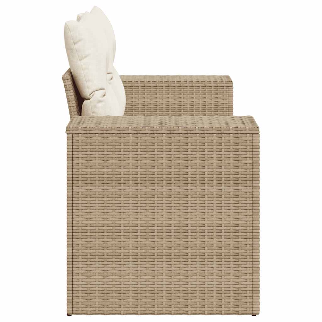 vidaXL Canapé de jardin 2 places avec coussins en résine tressée beige