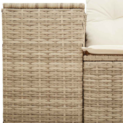 vidaXL Canapé de jardin 2 places avec coussins en résine tressée beige