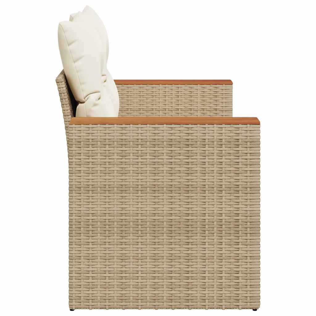 vidaXL Canapé de jardin 2 places avec coussins en résine tressée beige