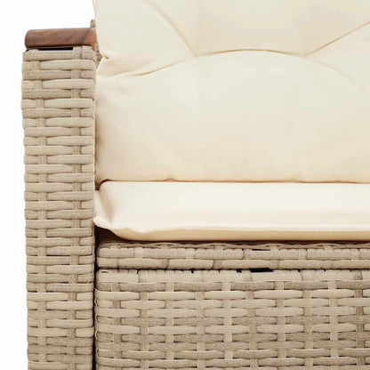 vidaXL Canapé de jardin 2 places avec coussins en résine tressée beige