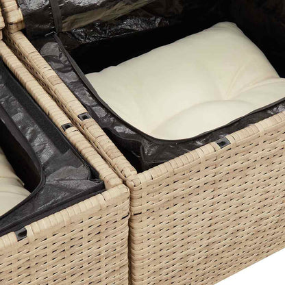 vidaXL Canapé de jardin 2 places avec coussins en résine tressée beige