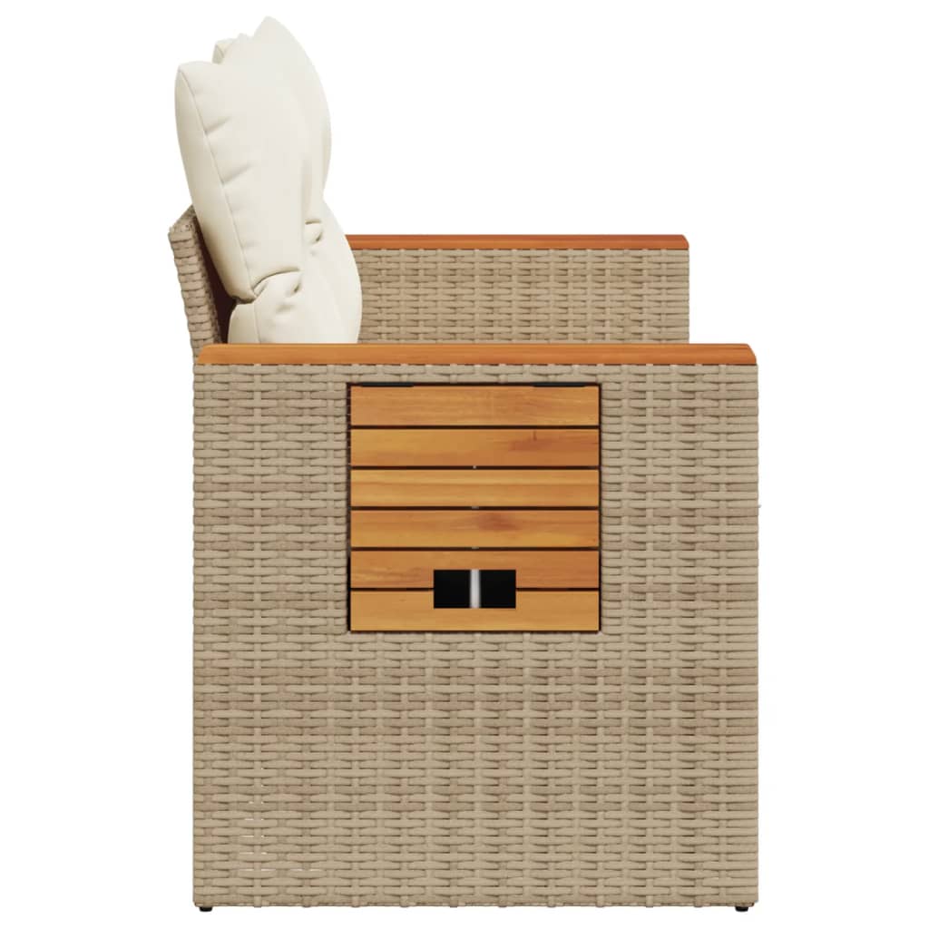 vidaXL Canapé de jardin 2 places avec coussins en résine tressée beige