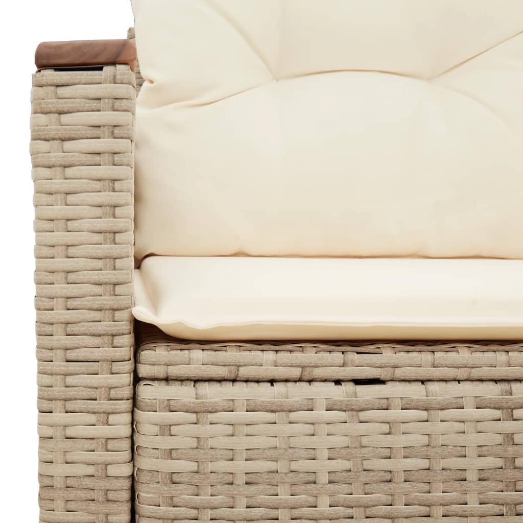 vidaXL Canapé de jardin 2 places avec coussins en résine tressée beige