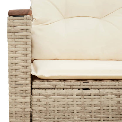 vidaXL Canapé de jardin 2 places avec coussins en résine tressée beige