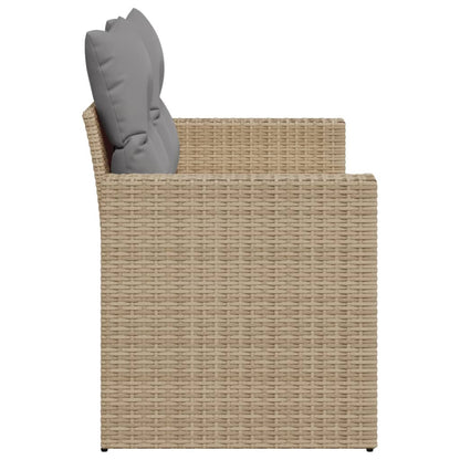 vidaXL Canapé de jardin 2 places avec coussins en résine tressée beige